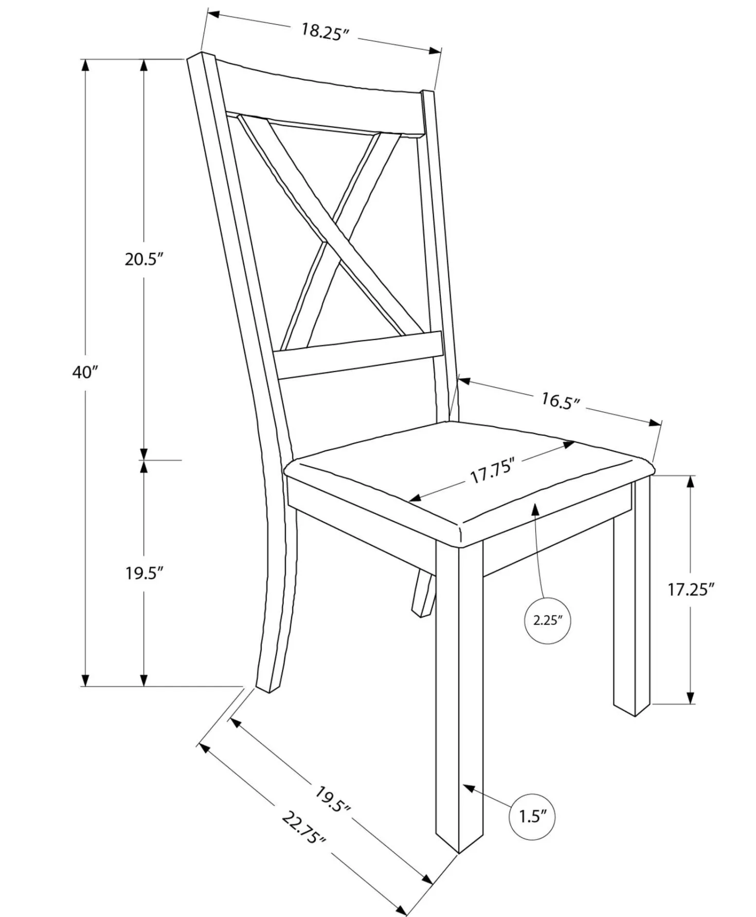 Chaises (bte de 2) - brun - Monarch
