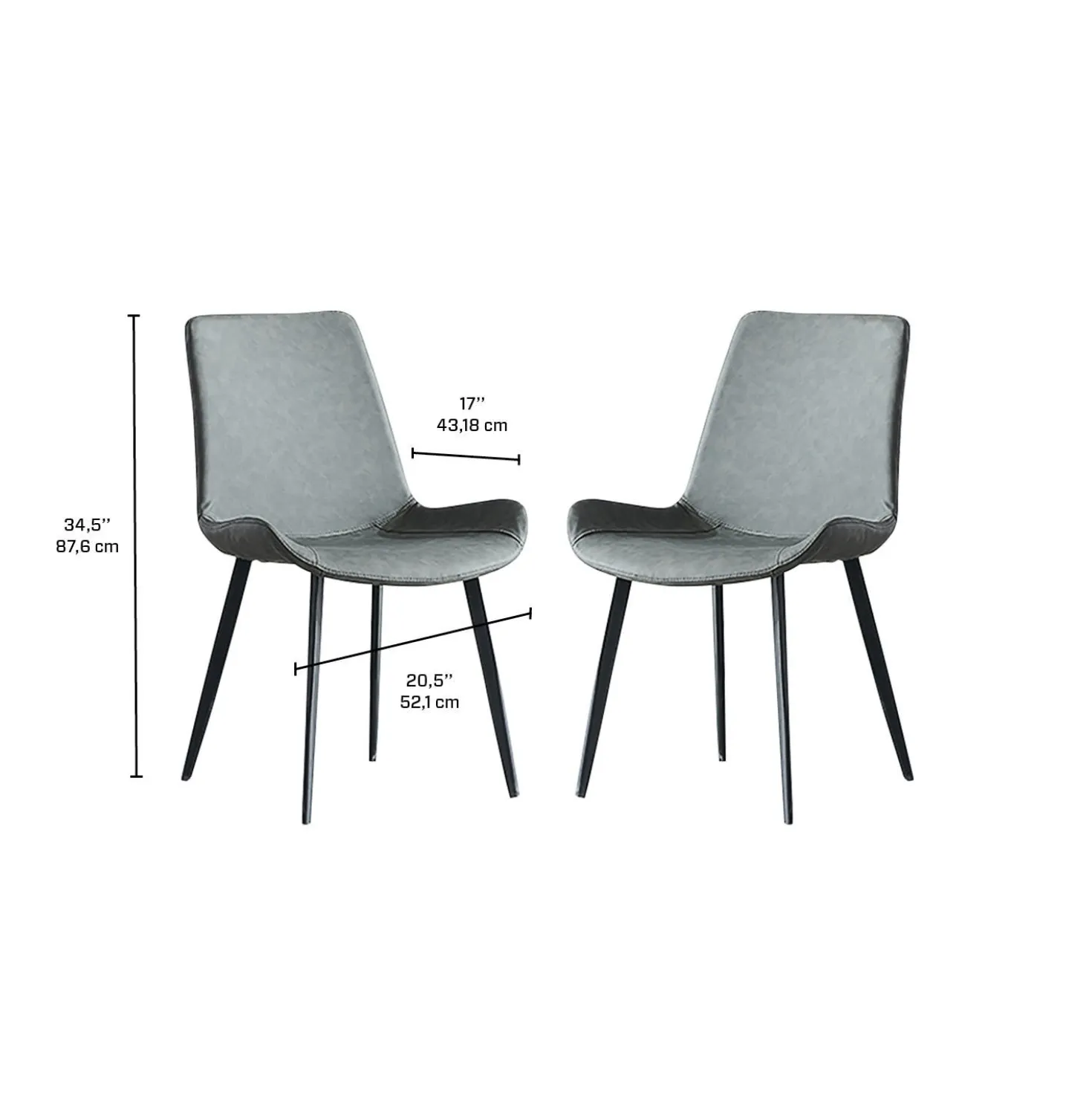 Chaises (bte de 2) - gris