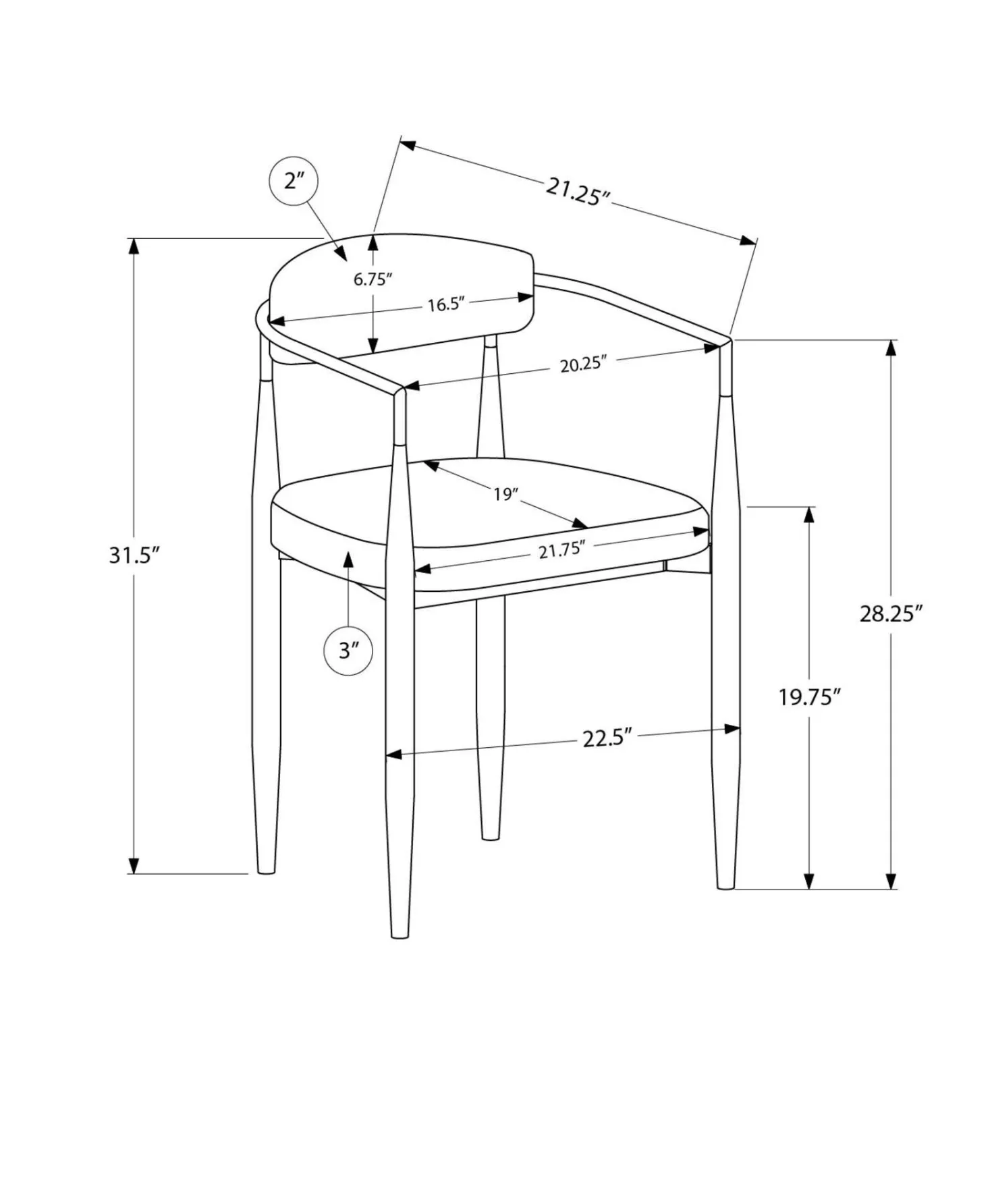Chaises (bte de 2) - Monarch