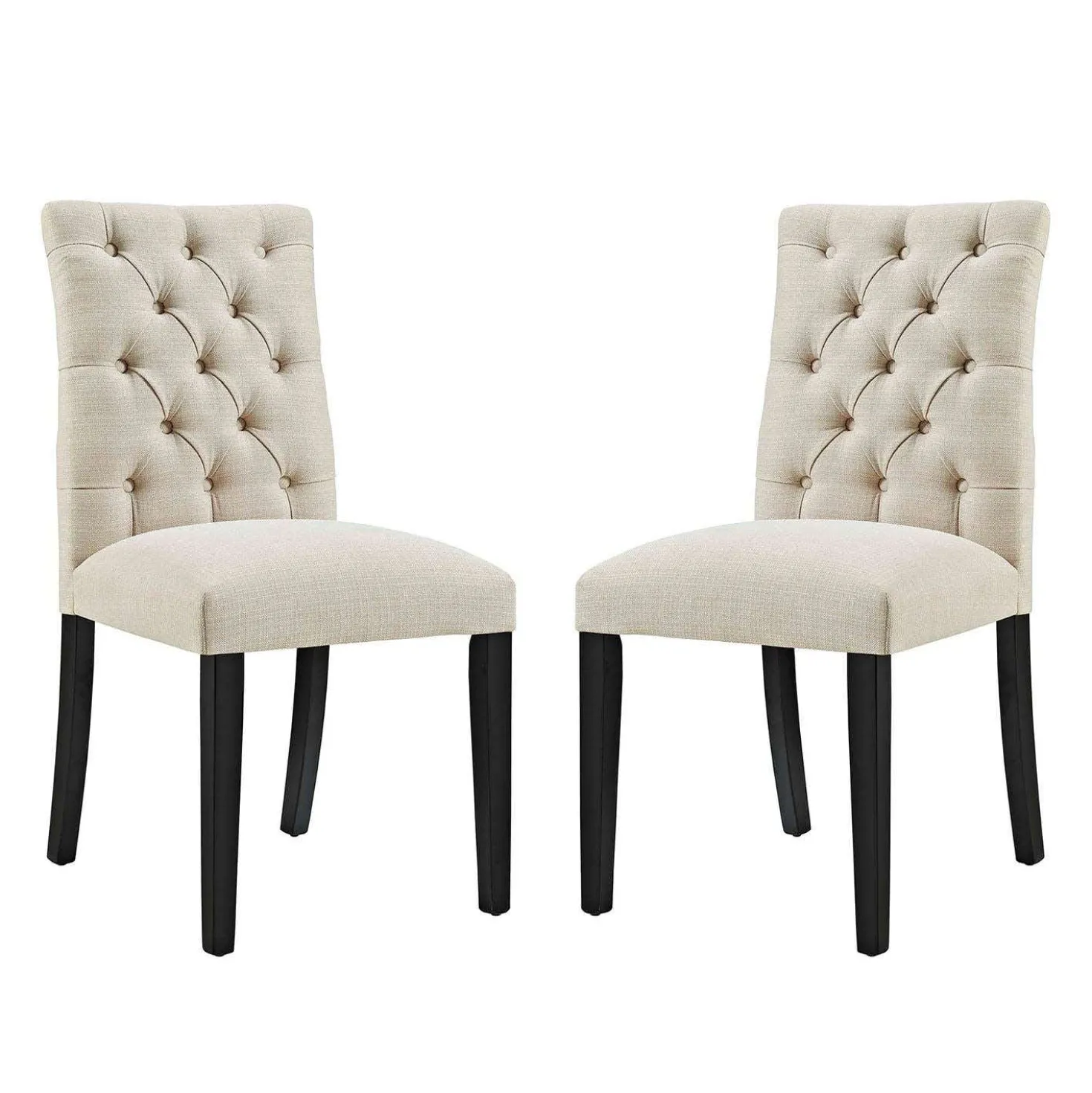 Chaises capitonnées (bte de 2) - beige