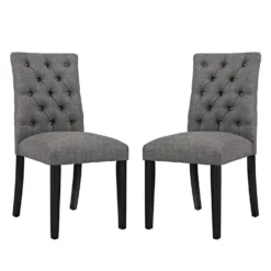 Chaises capitonnées (bte de 2) - gris