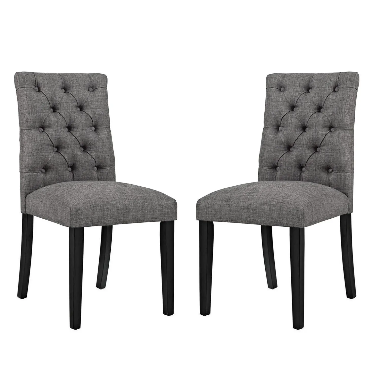 Chaises capitonnées (bte de 2) - gris
