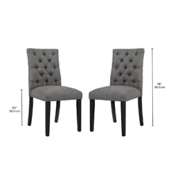 Chaises capitonnées (bte de 2) - gris