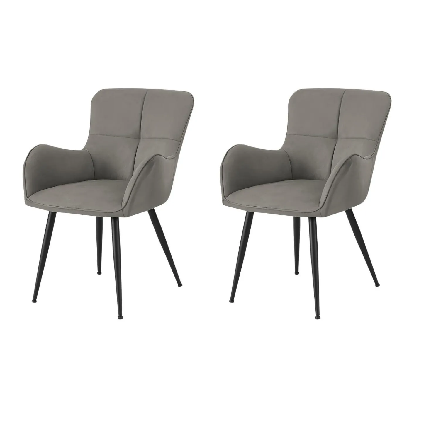 Chaises de cuisine (ensemble de 2) 33 po tissu gris effet suédé - Monarch - Monarch