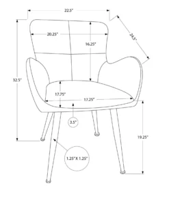 Chaises de cuisine (ensemble de 2) 33 po tissu gris effet suédé - Monarch - Monarch
