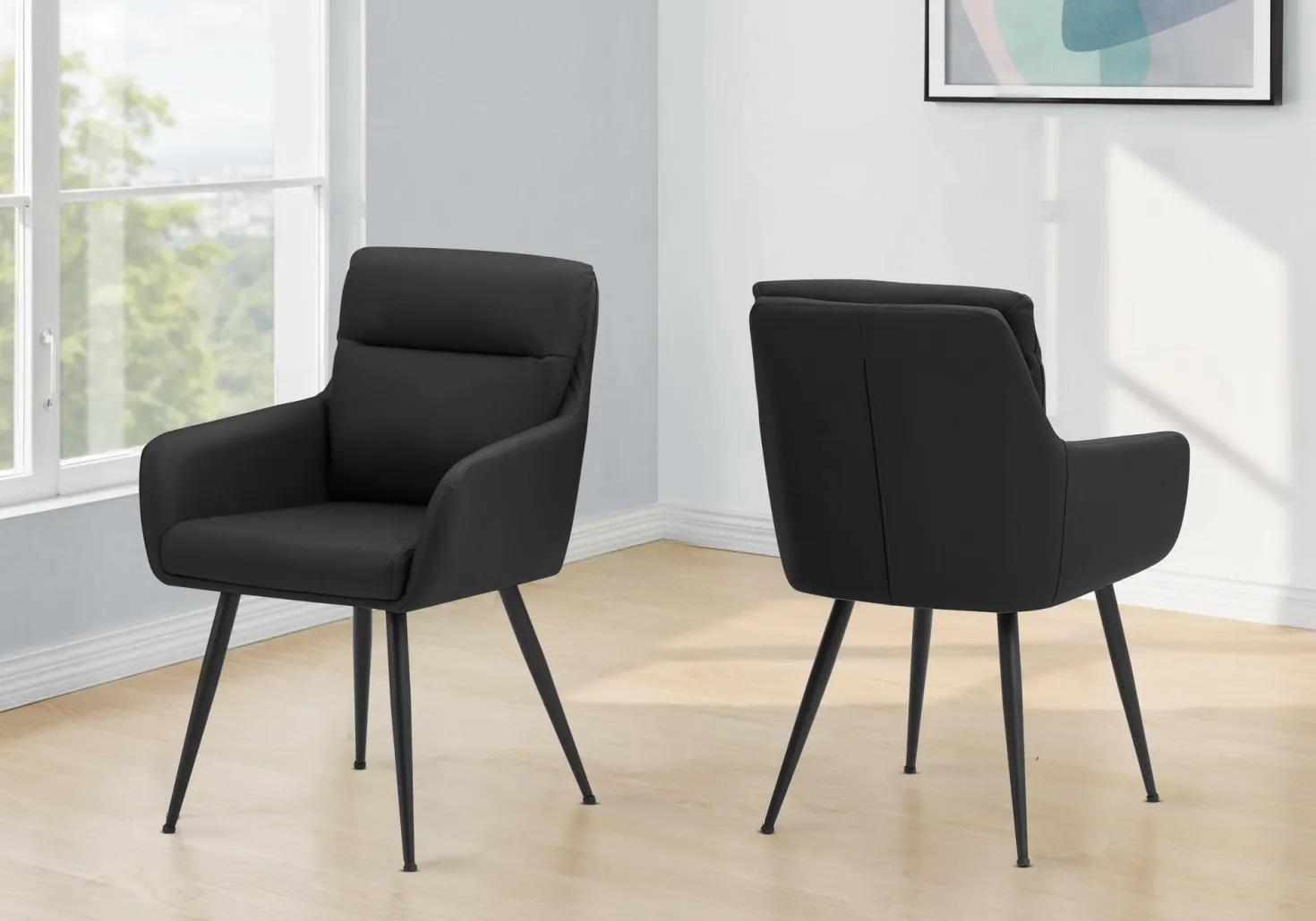 Chaises de cuisine (ensemble de 2) noir - Monarch - Monarch