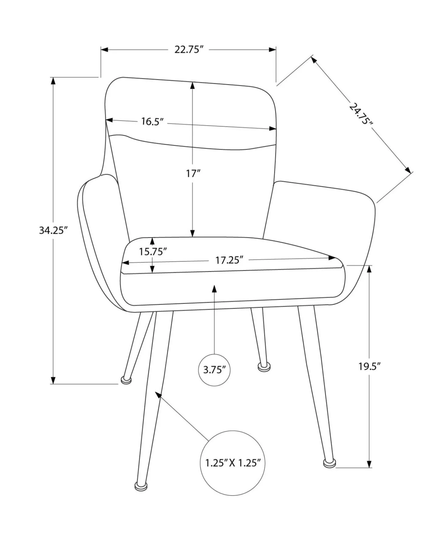 Chaises de cuisine (ensemble de 2) noir - Monarch - Monarch