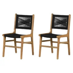 Chaises en cordage (bte de 2) - noir