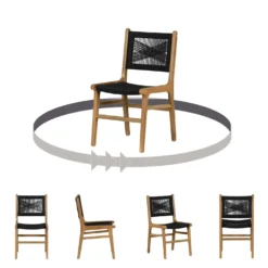 Chaises en cordage (bte de 2) - noir