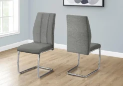Chaises en tissu avec piètement chromé (bte de 2) - gris - Monarch