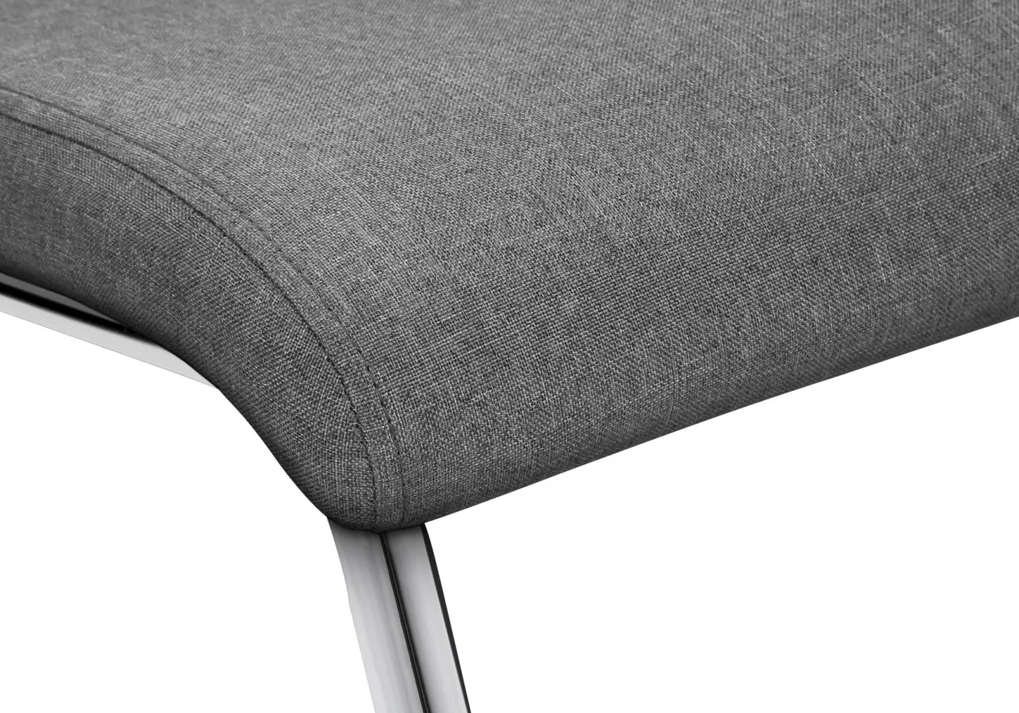 Chaises en tissu avec piètement chromé (bte de 2) - gris - Monarch