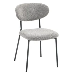 Chaises en tissu bouclé (bte de 2) - gris