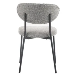 Chaises en tissu bouclé (bte de 2) - gris