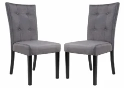Chaises en tissu (bte de 2) - gris