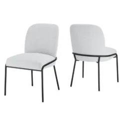 Chaises rembourrées avec accent tubaire à revêtement métallique (bte de 2) - gris
