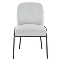 Chaises rembourrées avec accent tubaire à revêtement métallique (bte de 2) - gris