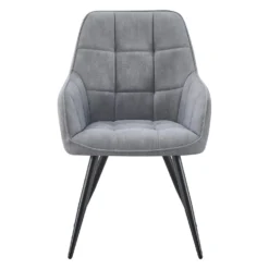 Chaises rembourrées avec accoudoirs (bte de 2) - gris