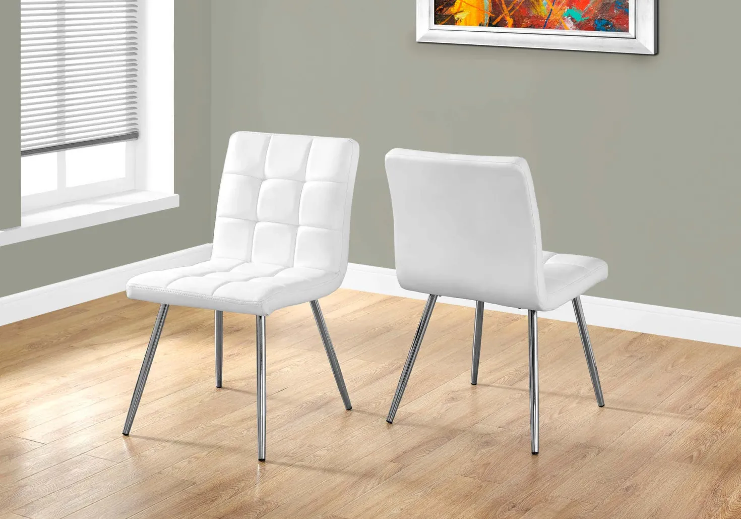Chaises rembourrées (bte de 2) - blanc - Monarch