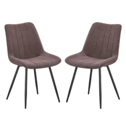 Chaises rembourrées (bte de 2) - brun