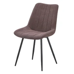 Chaises rembourrées (bte de 2) - brun