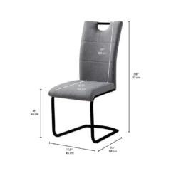 Chaises rembourrées (bte de 2) - gris
