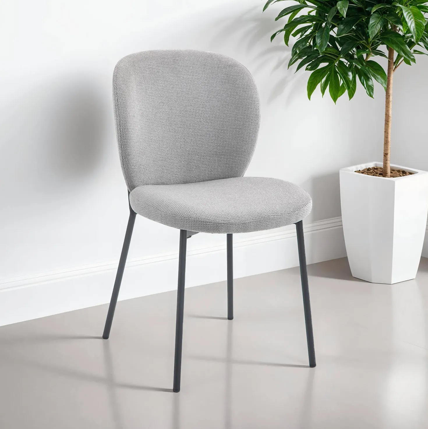 Chaises rembourrées (bte de 2) - gris