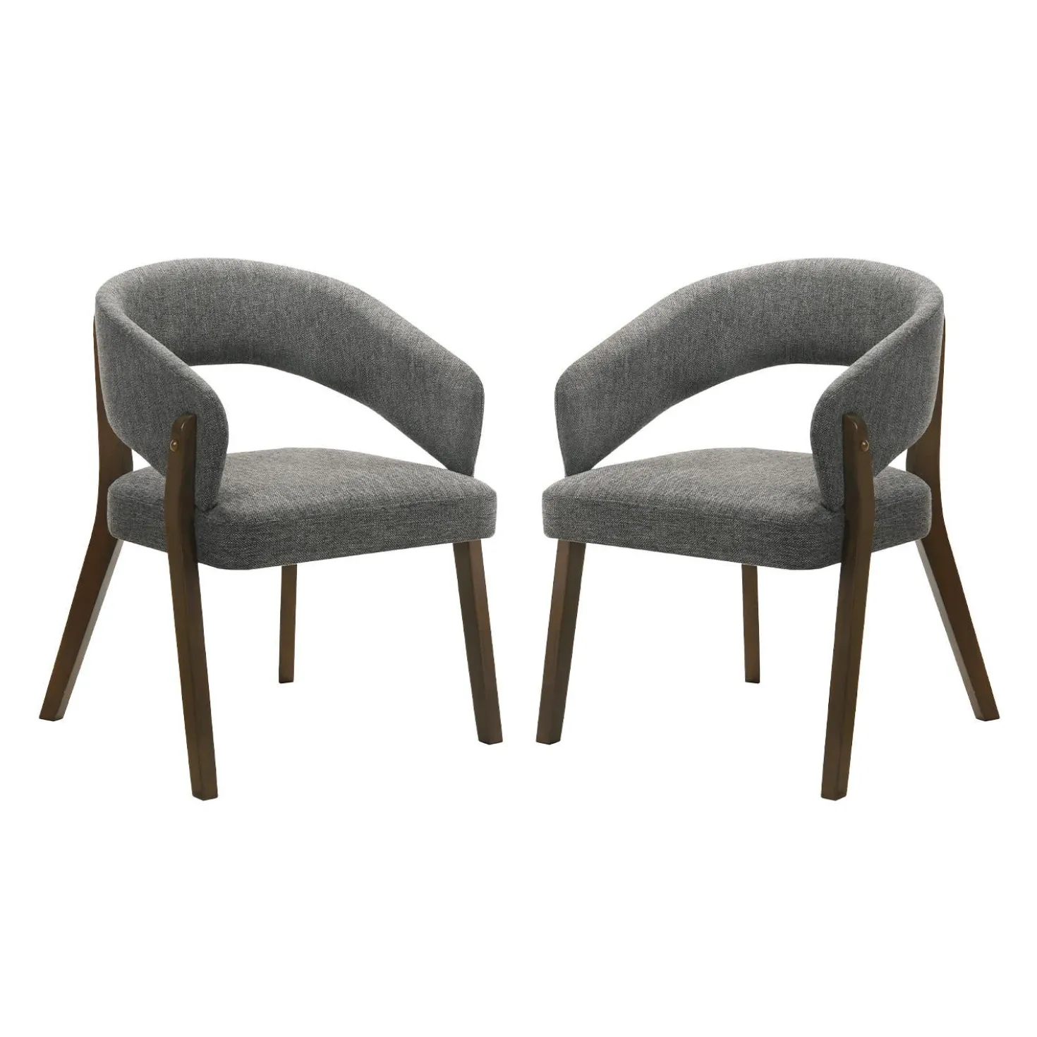 Chaises rembourrées (bte de 2) - gris