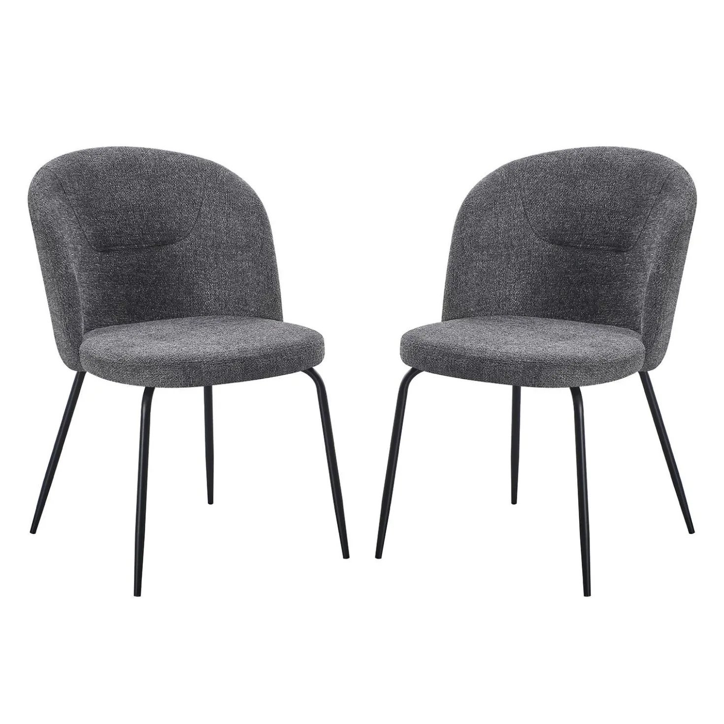 Chaises rembourrées (bte de 2) - gris