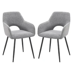 Chaises rembourrées (bte de 2) - gris