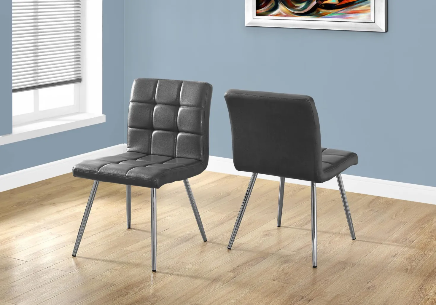 Chaises rembourrées (bte de 2) - gris - Monarch