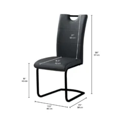 Chaises rembourrées (bte de 2) - noir