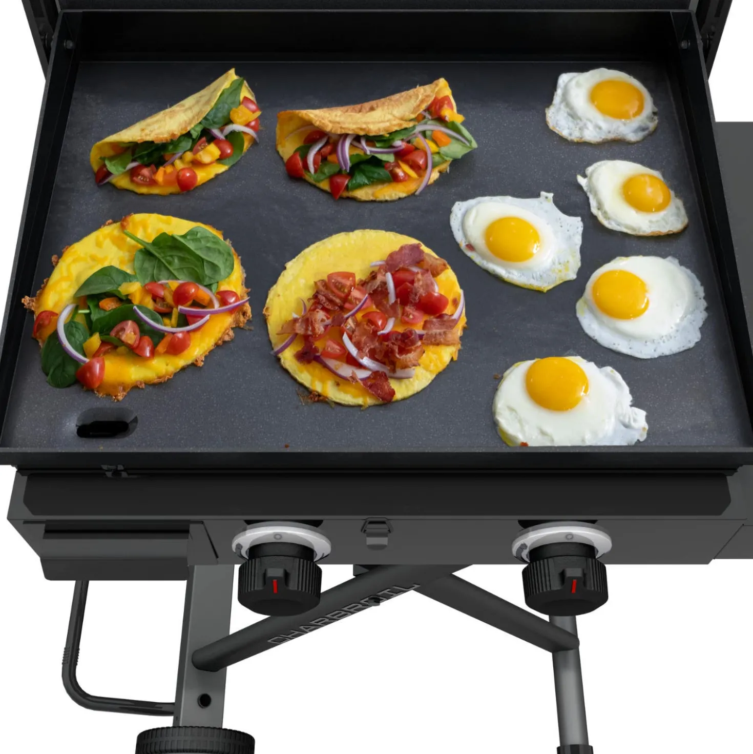 Charbroil Plancha portative au propane 22 po avec chariot pliant et 2 brûleurs - 24 000 BTU