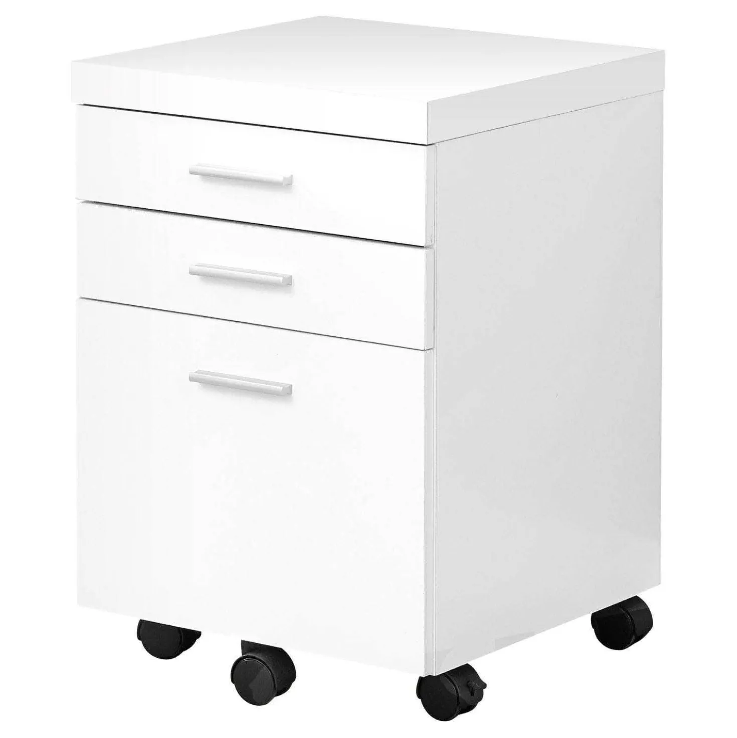 Classeur - 3 tiroirs, blanc sur roulettes - Monarch