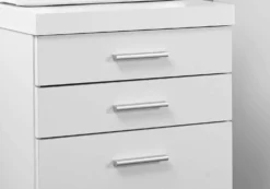 Classeur - 3 tiroirs, blanc sur roulettes - Monarch