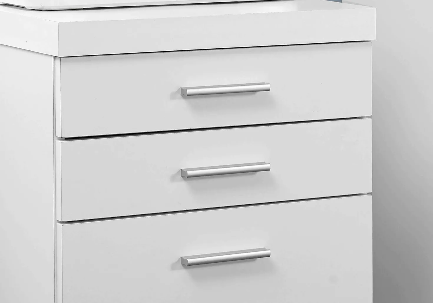 Classeur - 3 tiroirs, blanc sur roulettes - Monarch