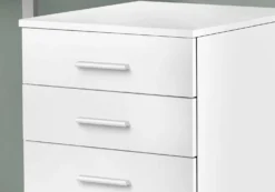 Classeur - 3 tiroirs, blanc sur roulettes - Monarch