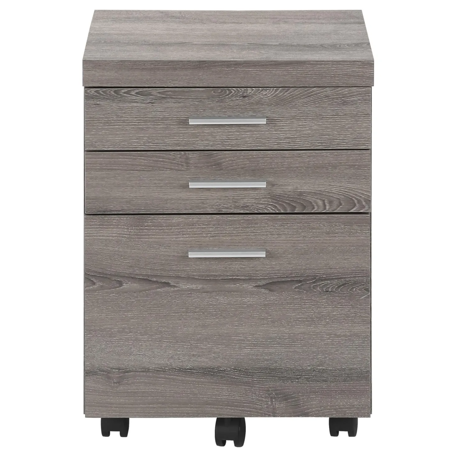 Classeur - 3 tiroirs, taupe foncé sur roulettes - Monarch