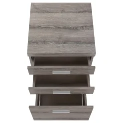 Classeur - 3 tiroirs, taupe foncé sur roulettes - Monarch