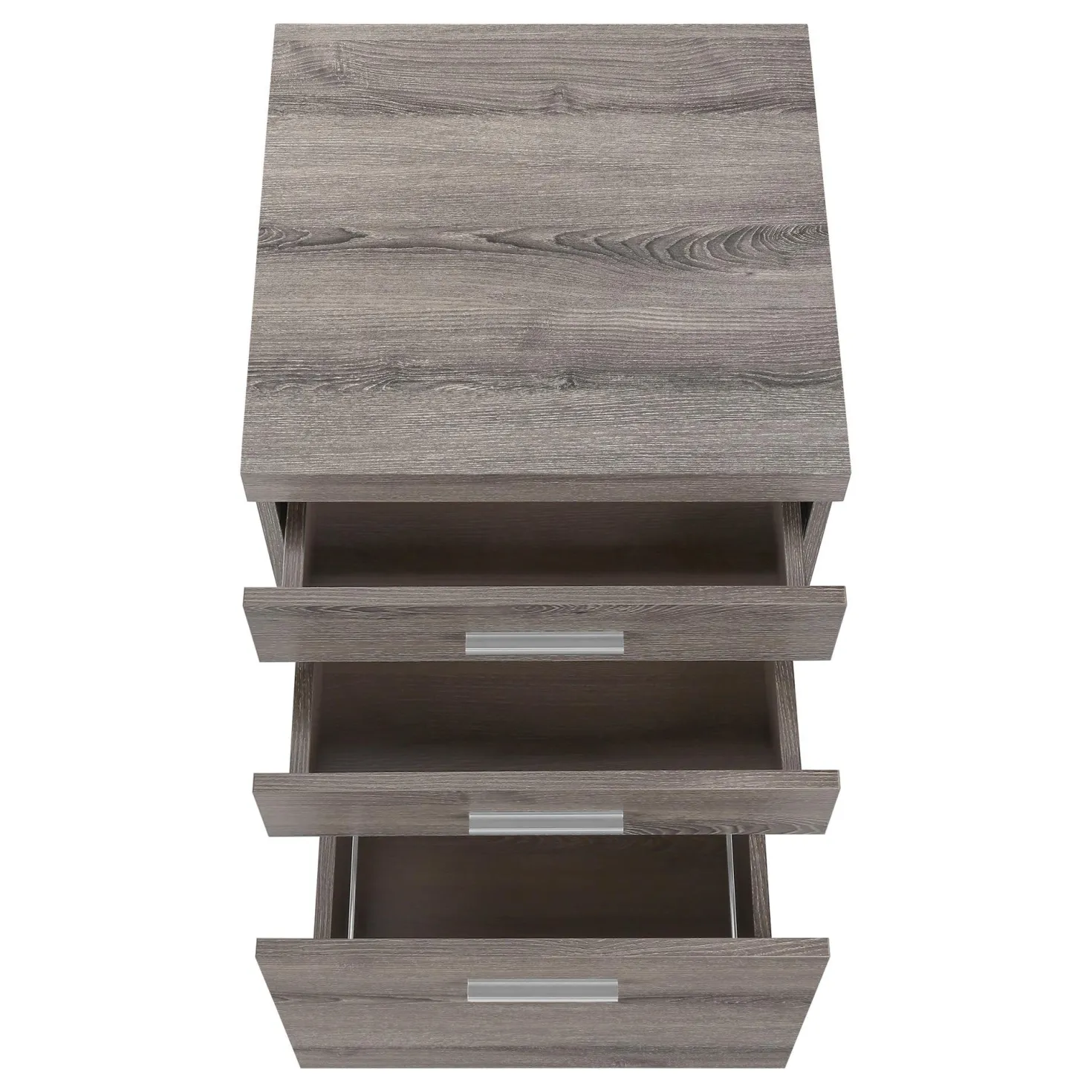 Classeur - 3 tiroirs, taupe foncé sur roulettes - Monarch