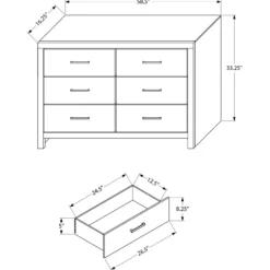 Commode 6 tiroirs