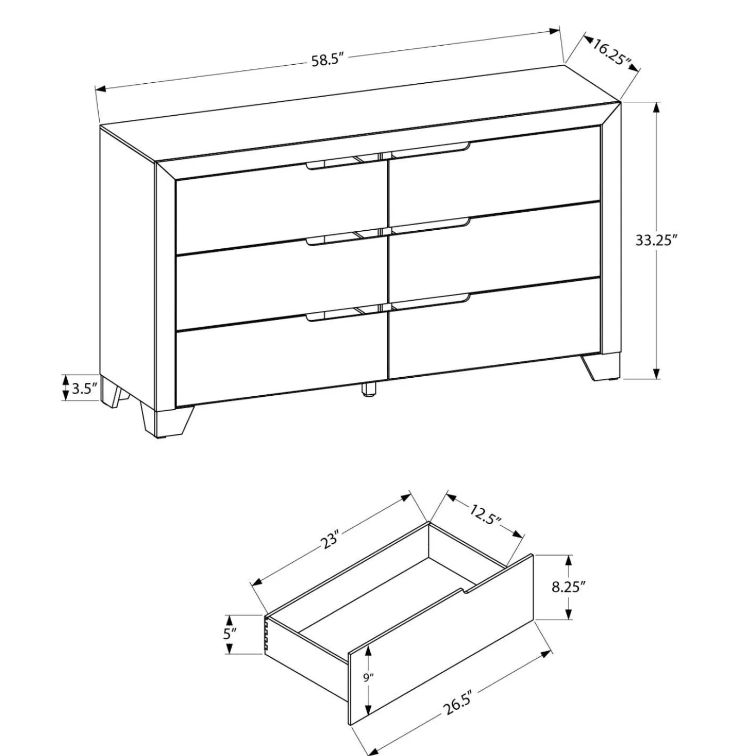 Commode 6 tiroirs