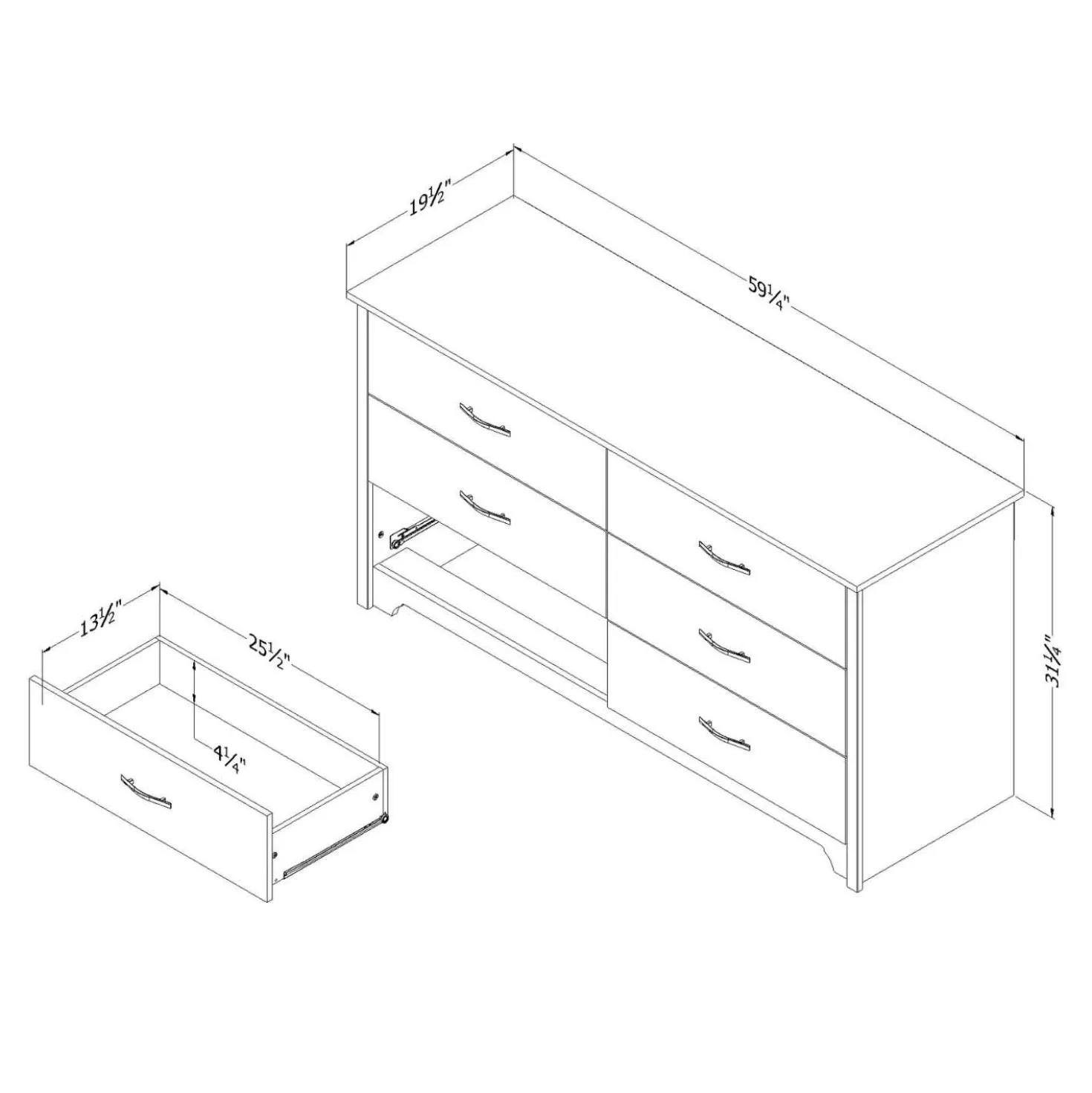 Commode 6 tiroirs - South Shore