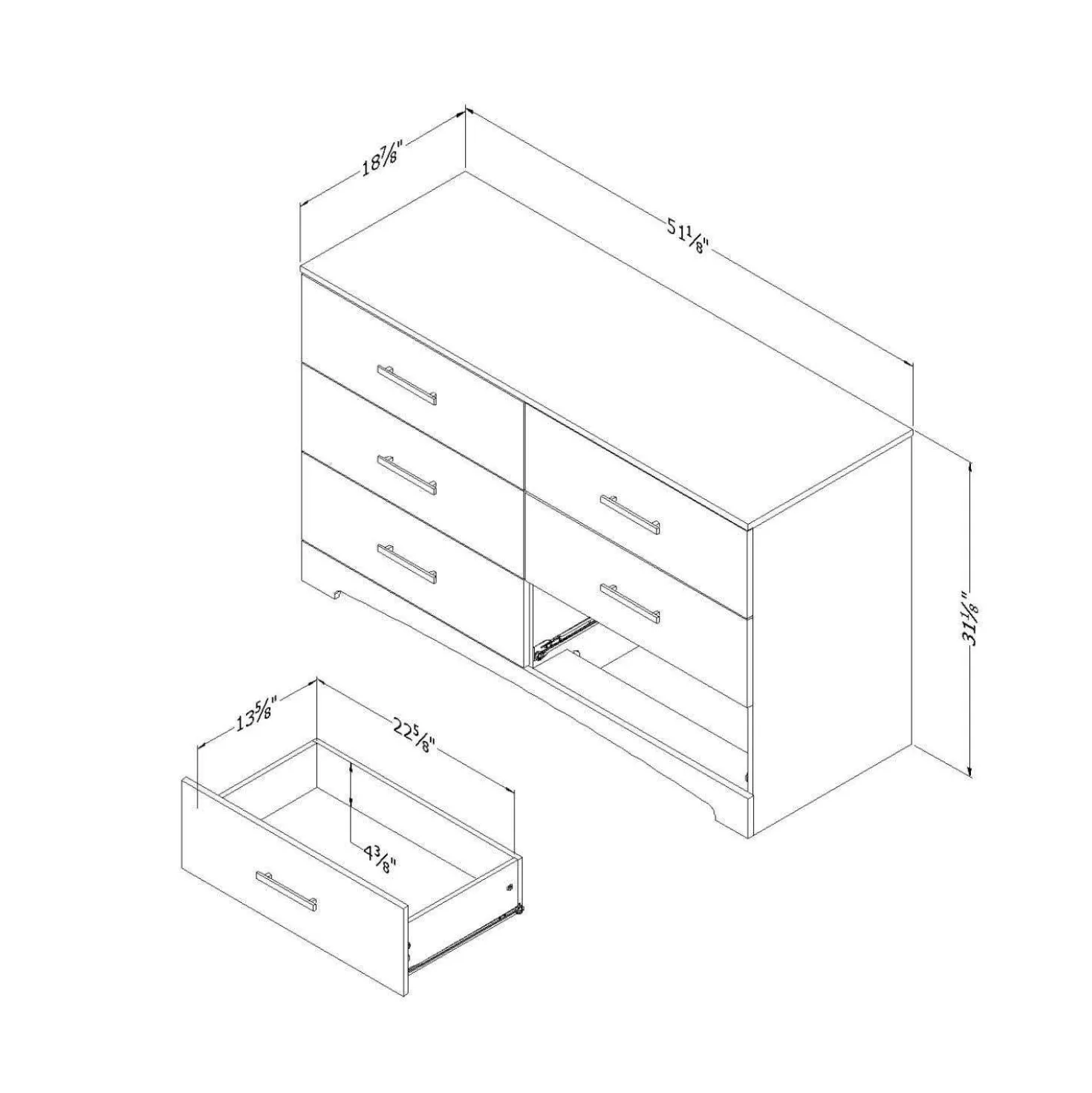 Commode 6 tiroirs - South Shore