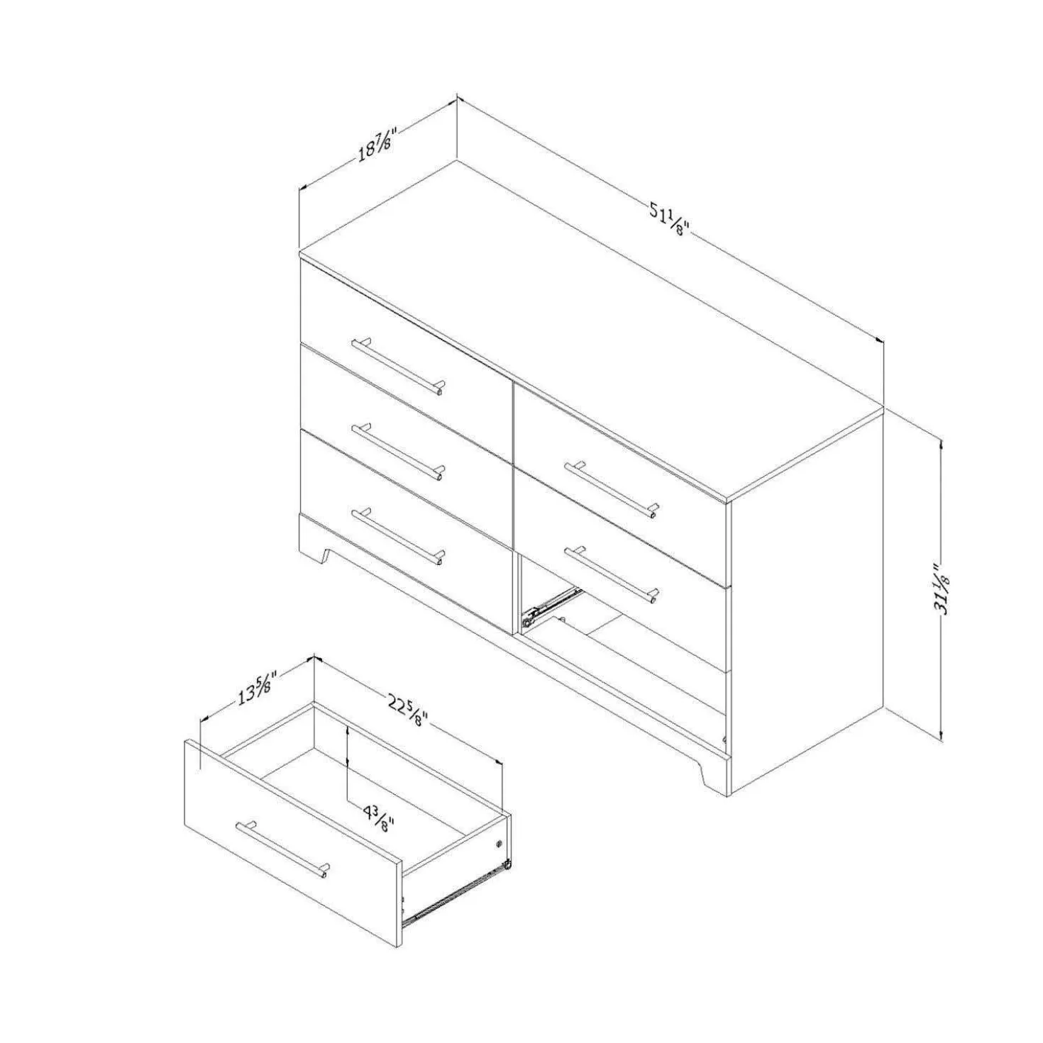 Commode 6 tiroirs - South Shore