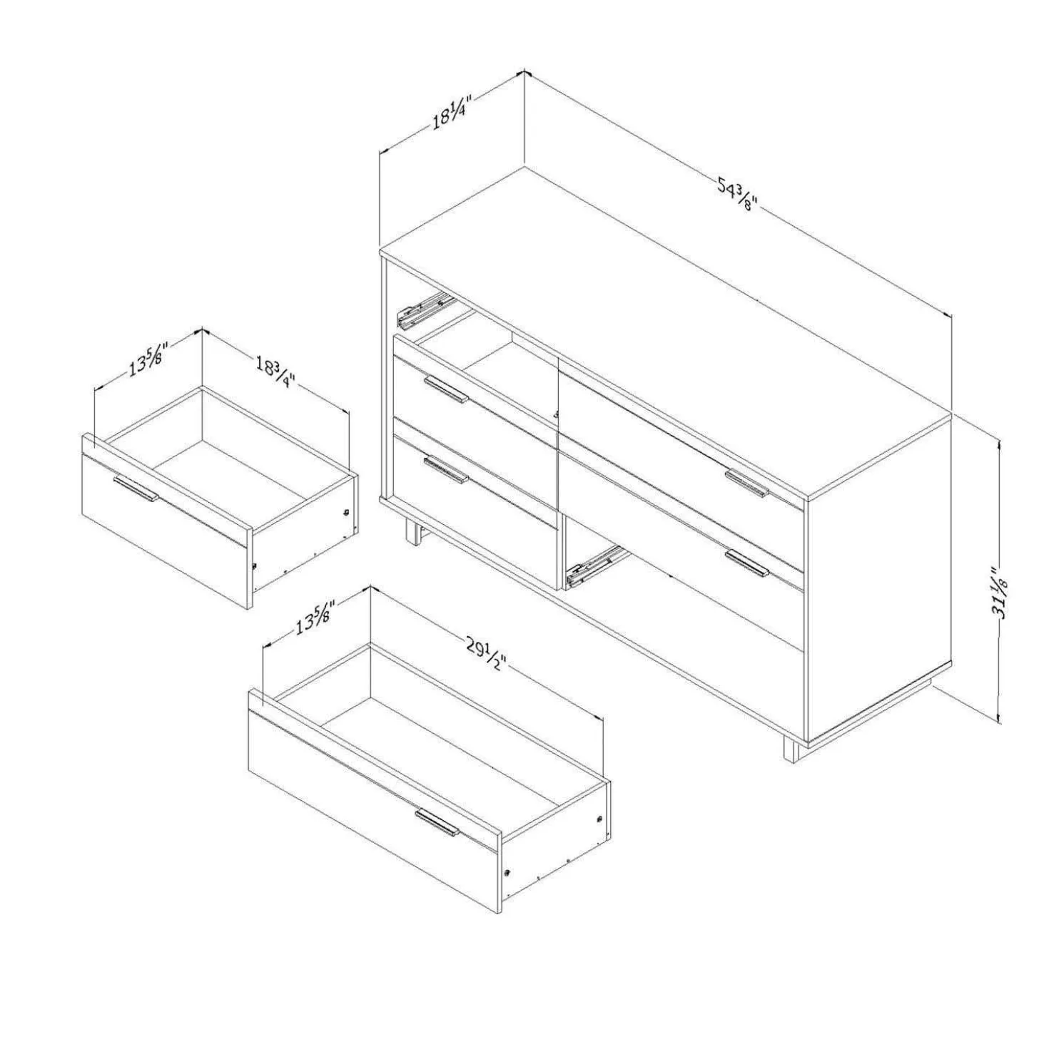 Commode 6 tiroirs - South Shore