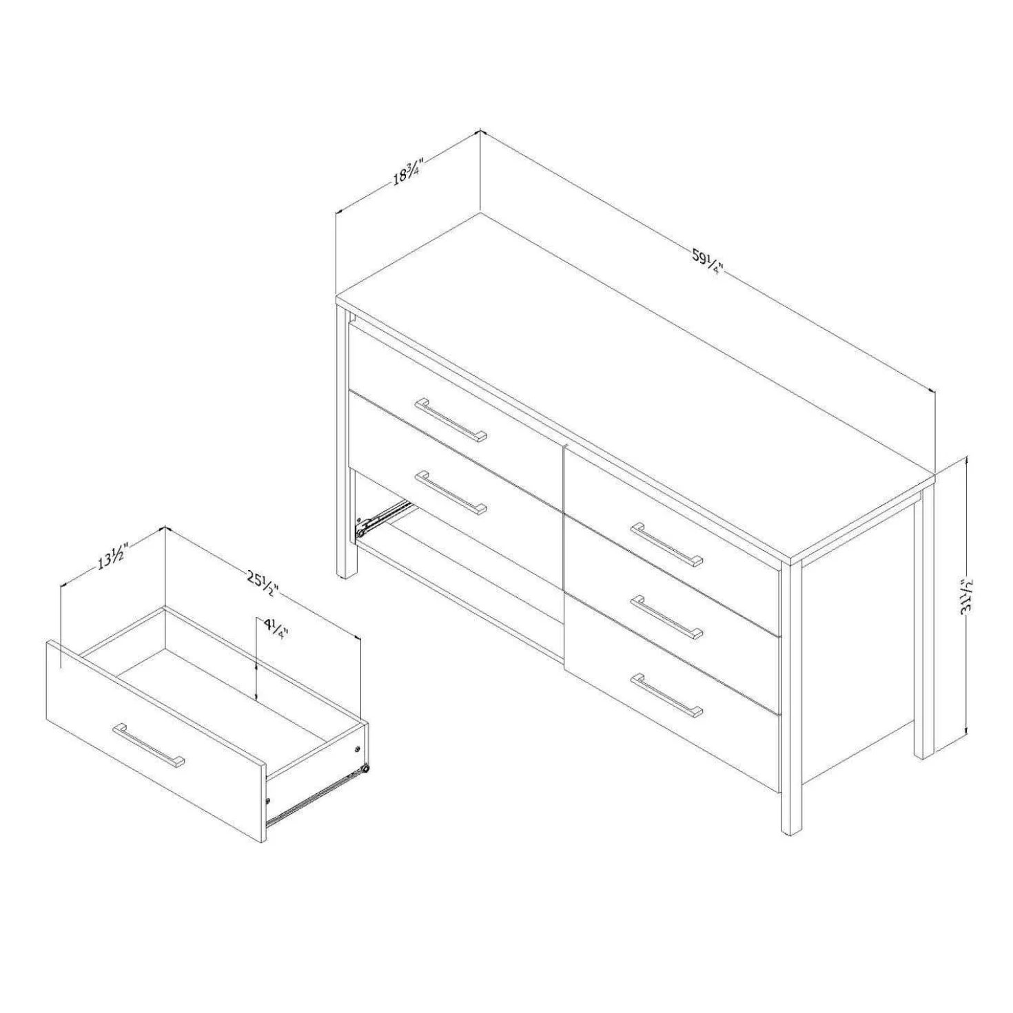 Commode 6 tiroirs - South Shore