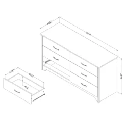 Commode 6 tiroirs - South Shore
