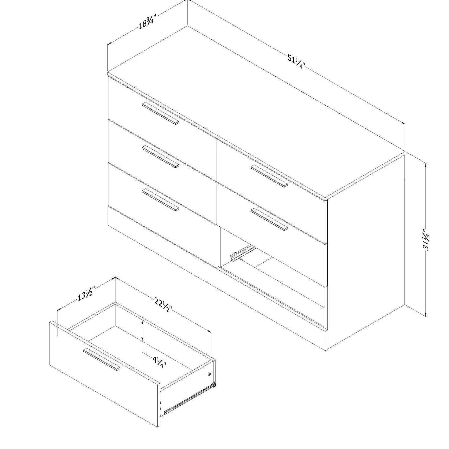 Commode 6 tiroirs - South Shore