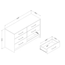 Commode 6 tiroirs - South Shore
