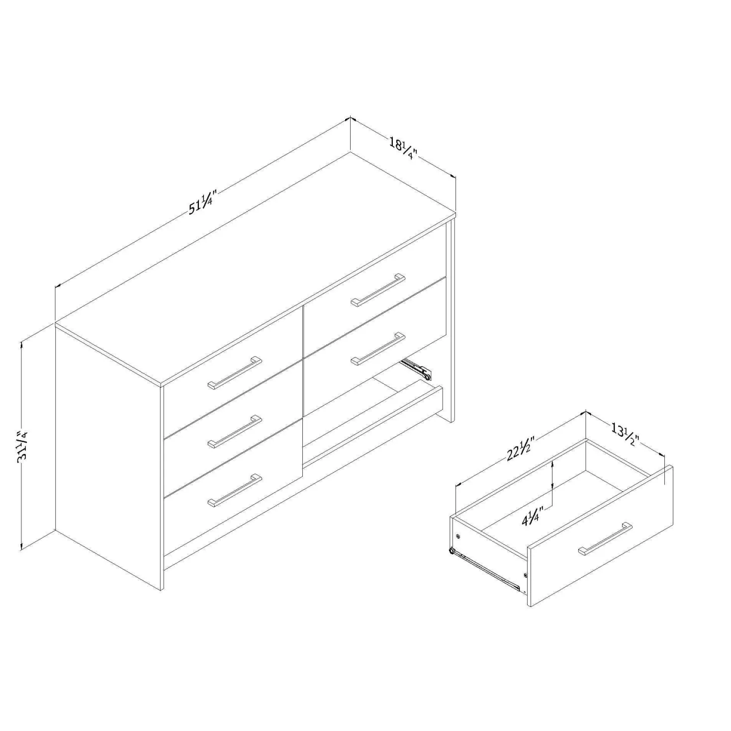 Commode 6 tiroirs - South Shore